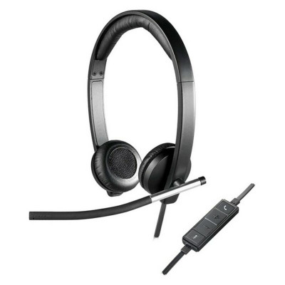 Auricolari con Microfono Logitech 981-000519 USB 2.0 Nero Argentato