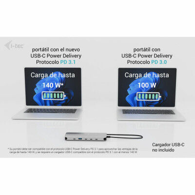 Hub USB i-Tec C31NANOTRIPLEDOCKPD Grigio