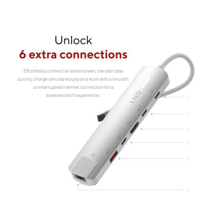 Hub USB Linq Byelements LQ49061 Bianco Grigio