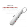 Hub USB Linq Byelements LQ49061 Bianco Grigio