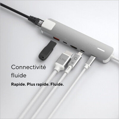 Hub USB Linq Byelements LQ49061 Bianco Grigio