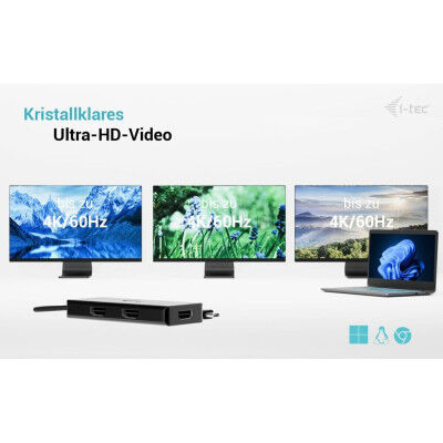 Hub USB i-Tec C31TRIPLE4KHDMIPD Nero