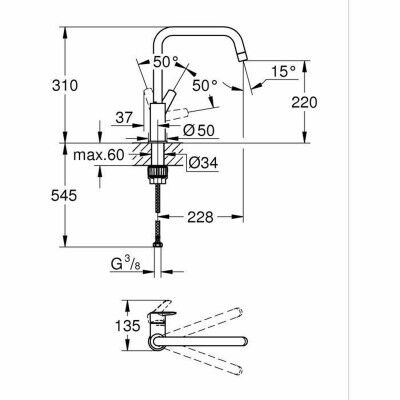 Rubinetto Monocomando Grohe GROHE Start Nero Nero opaco Ottone Forma a C