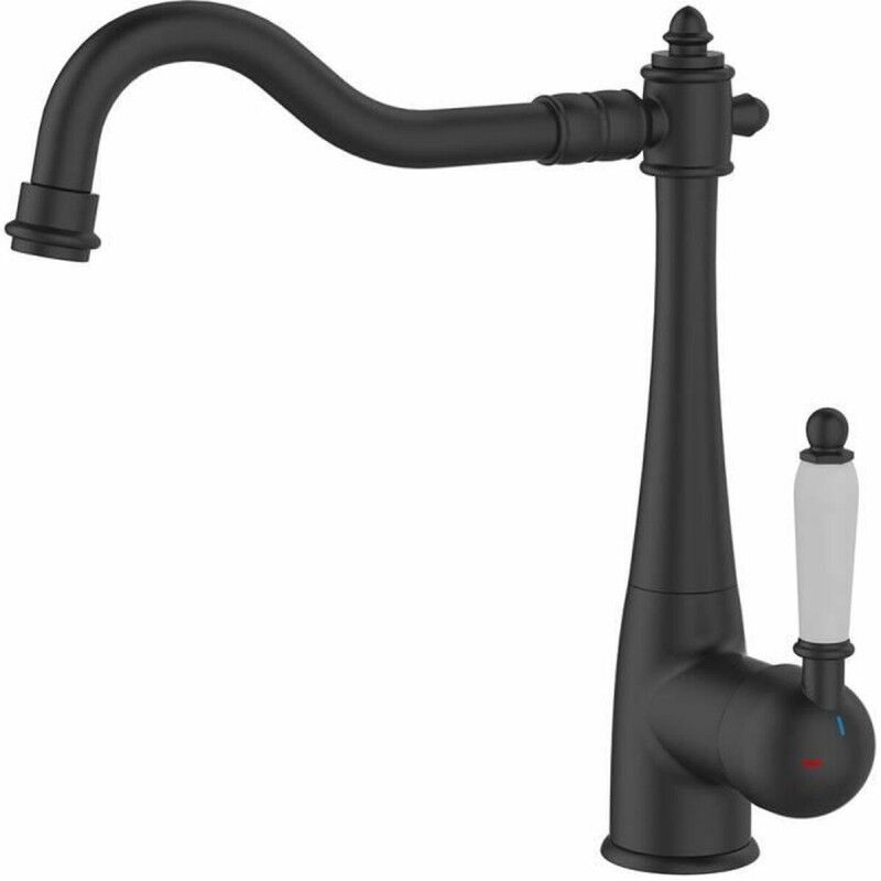 Kitchen Tap Rousseau RETRO Nero Finitura opaca