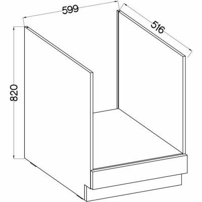Oven housing Grey 60 x 51,6 x 85 cm