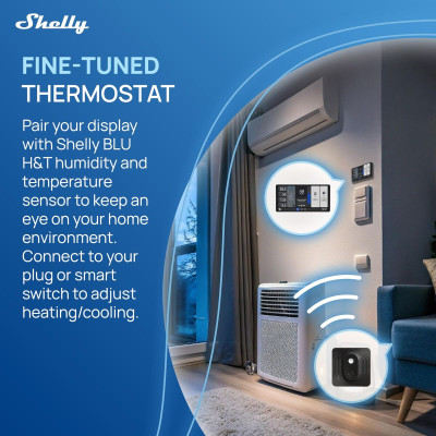 Control panel Shelly WALL DISPLAY X2(BL)+BLUHT(BLK)