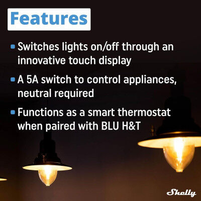 Control panel Shelly WALL DISPLAY(WH)+BLUE HT(IVO)