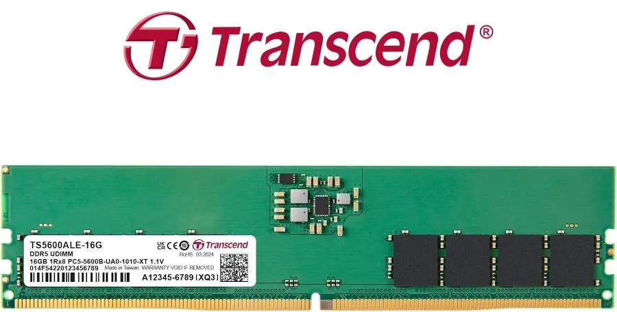 DDR5 16GB 5600 MHZ DIMM TRANSCEND - immagine prodotto