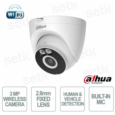 CAMERA IP WIFI PT  3MP 4MM-1.6 DOME ICR IR30 DUALIGHT SD 12VDC LAN