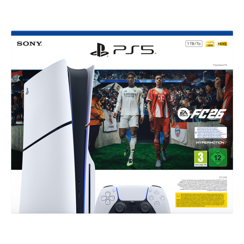 Sony PlayStation 5 Console EA Sports FC 26 Bundle 1 TB Wi-Fi Black, White