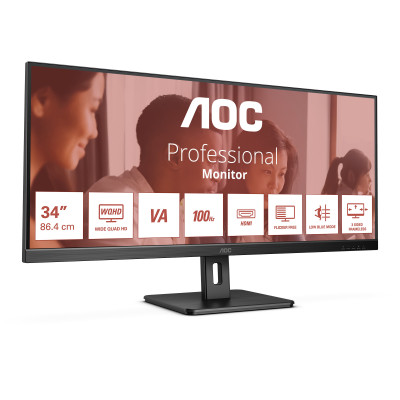 AOC Pc Monitor U34E2M 86,4 cm (34") 3440 x 1440 Pixel Wide Quad HD Nero
