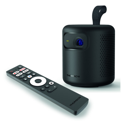 Thomson PG35B Vega Compact Portable 4K UHD LED Video Projector, 600 ANSI Lumens, Smart, Wi-Fi, Bluetooth