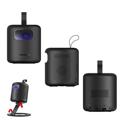 Thomson PG35B Vega Compact Portable 4K UHD LED Video Projector, 600 ANSI Lumens, Smart, Wi-Fi, Bluetooth