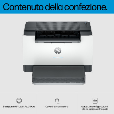 HP LaserJet M207dw Stampante Laser Monocromatica A4 Colore Bianco B/N A4 USB/LAN F/R 28PPM