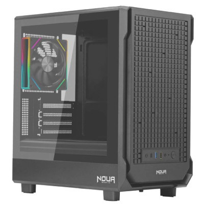 Noua Vision Fobia LK100 Mid Tower Micro ATX Case Without PSU with Tempered Glass Black Color