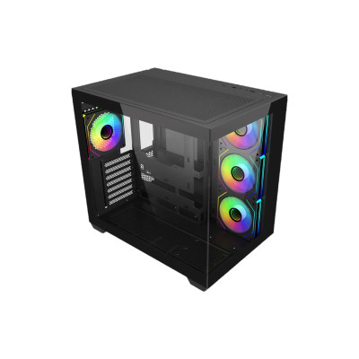 Cooler Master ELITE 681BK Case Miditower Senza Alimentatore PSU con Pannello Laterale in Vetro Temperato (ATX, mATX, mITX) Nero