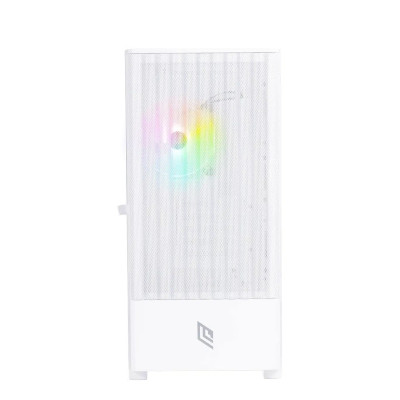 Noua Fobia L111 Case Micro Tower Senza Alimentatore PSU Bianco in Vetro Temperato con Frontale Meshato e Ventola ARGB 3xUSB3