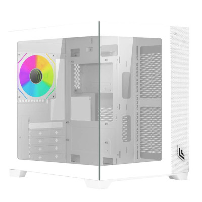Noua Vision Mini ZH100 Mid Tower Micro ATX Case Without PSU with Tempered Glass White Color