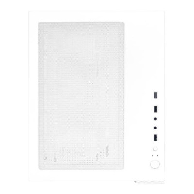 Noua Vision Mini ZH100 Case Mid Tower Micro ATX Senza Alimentatore PSU con Vetro Temperato Colore Bianco