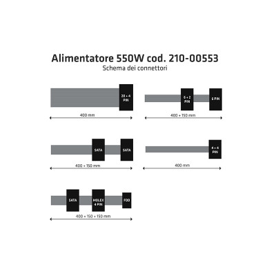 ADJ PC Power Supply PSU - Maximum Power 550W 3xSATA 1xPATA Fan 12cm Cable Length: 400mm ON/OFF Switch 20+4PIN PCI 6PIN