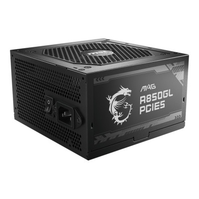 MSI MAG A850GL PCIE5 Computer Power Supply PSU 850 W 20+4 pin ATX 80+ GD FULLY MODULAR GOLD 306-7ZP8A11-CE0 Black