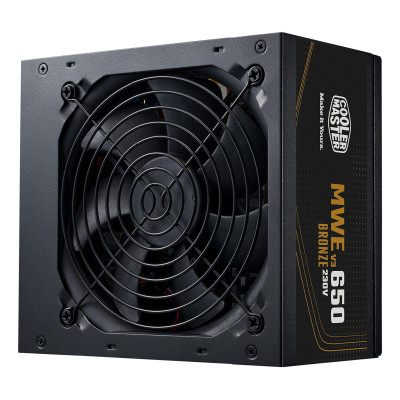 Cooler Master MWE Bronze 80+ Computer Power Supply PSU 650 W V3 230V 24-pin ATX NO MODULAR 120MM MWE Black