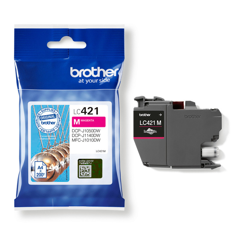 Brother LC421M Ink Cartridge 1pc Original Magenta 200 Pages