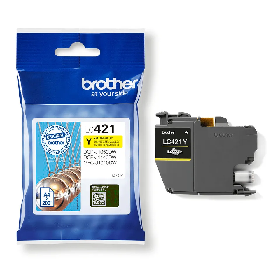 Brother LC421Y Ink Cartridge 1 pc Original Yellow 200 Pages