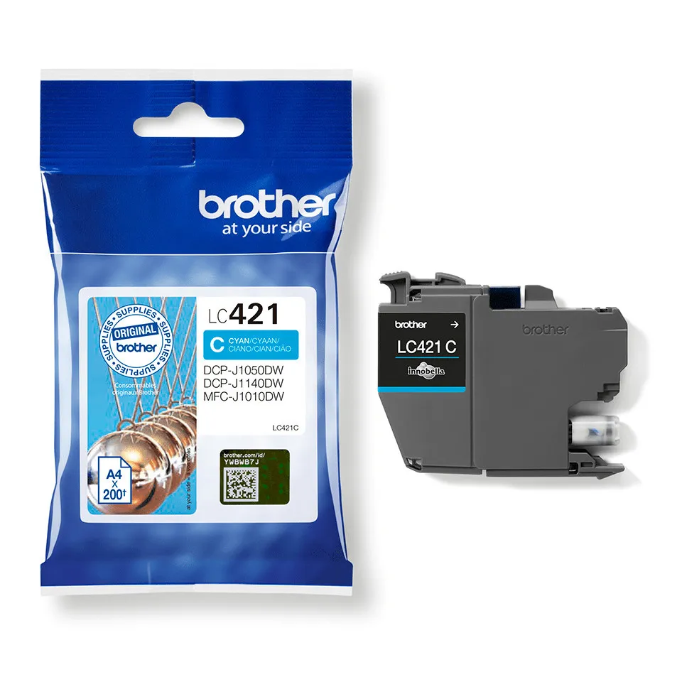 Brother LC421C Ink Cartridge 1 pc Original Cyan 200 Pages