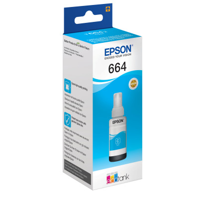Epson 664 C13T664240 EcoTank 70ml Cyan Ink Bottle 70 ml 7,500 Pages