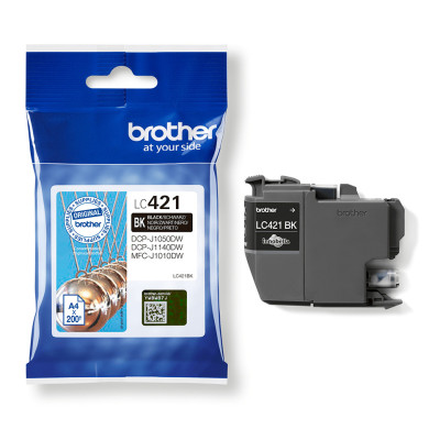 Brother LC421BK Ink Cartridge 1 pc Original Black 200 Pages