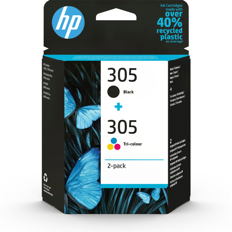 HP 305 Ink Cartridge Pack with Tri-Color/Black Original 120 Pages 100 Pages Color