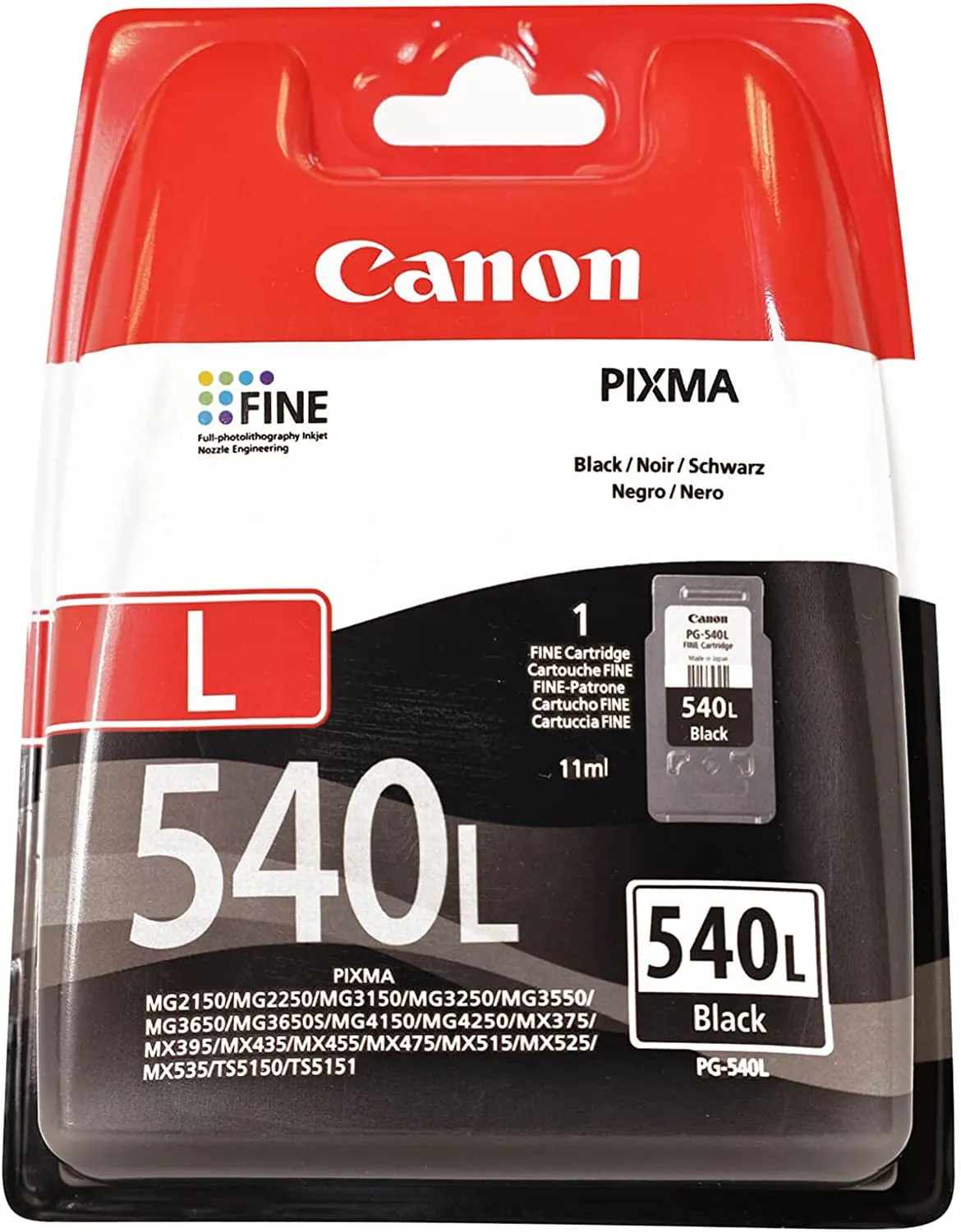 Canon PG-540L Ink Cartridge 1 pc Original Standard Yield Black 11 ml 300 Pages