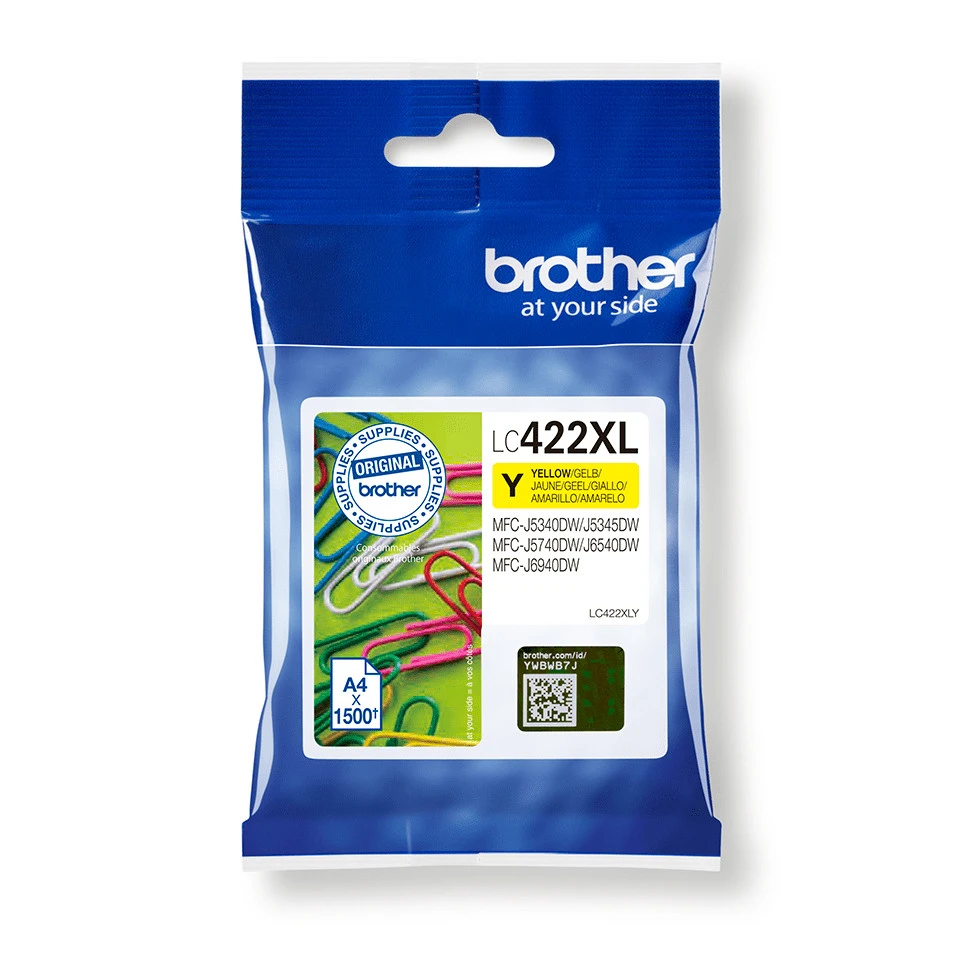 Brother LC422XLY Ink Cartridge 1 pc Original Yellow 1,500 Pages