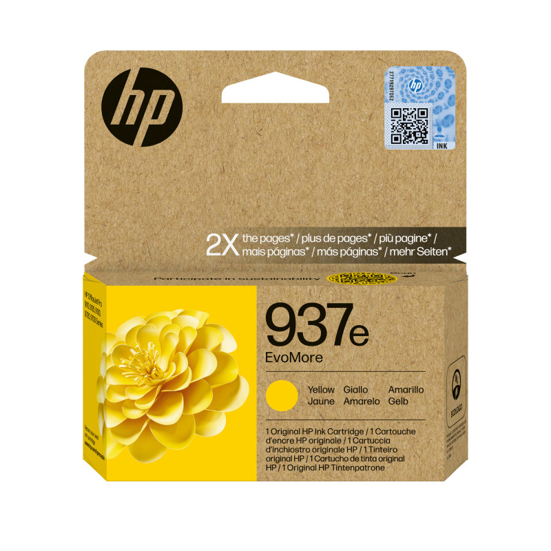 HP 937e Y EvoMore Original Yellow Ink Cartridge 1650 Pages