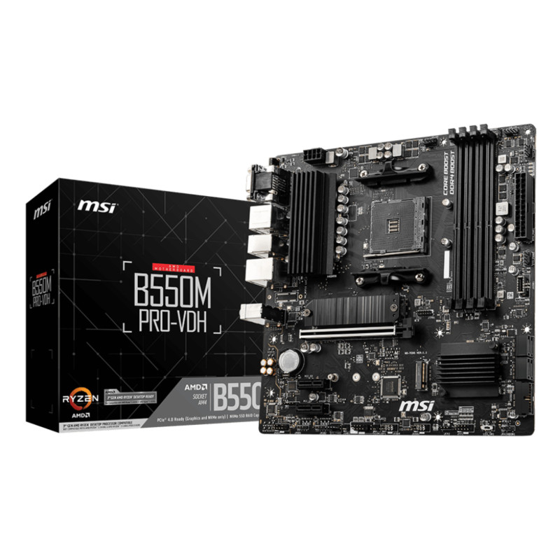 MSI B550M PRO-VDH Motherboard AMD B550 Socket AM4 Micro ATX DDR4
