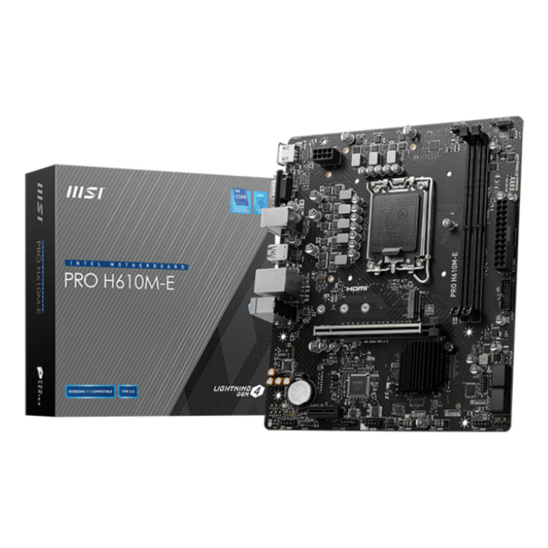 MSI PRO H610M-E Motherboard Intel H610 LGA 1700 Micro ATX DDR5
