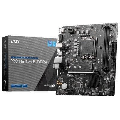 MSI PRO H610M-E DDR4 Motherboard Intel H610 LGA 1700 Micro ATX DDR4
