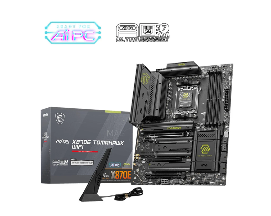 MSI MB AMD MAG X870E TOMAHAWK WIFI, ATX, AM5, DDR5, 3PCI-Ex16, 4SATA3 - immagine prodotto