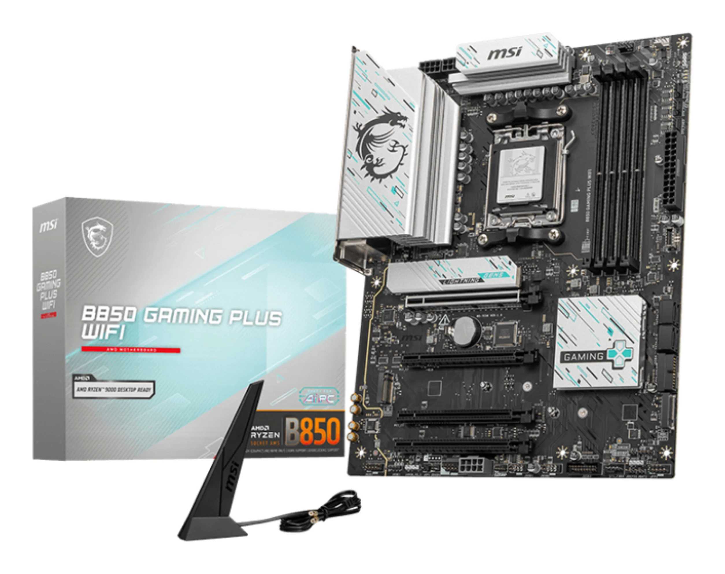 MSI MB AMD B850 GAMING PLUS WIFI, ATX, AM5, DDR5, 1PCI-Ex16, 1PCI-Ex4, 2PCI-Ex1, 4SATA3 - immagine prodotto