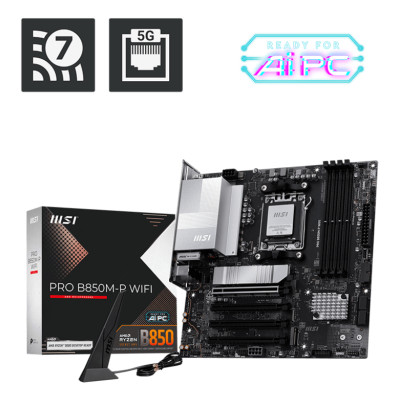 MSI PRO B850M-P WIFI Motherboard AMD B850 Socket AM5 Micro ATX DDR5