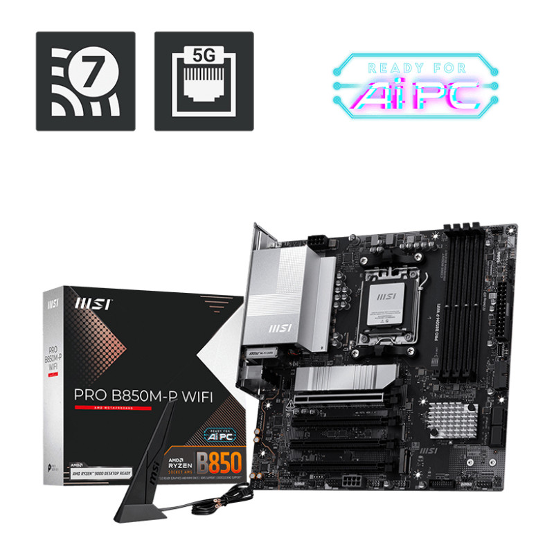 MSI PRO B850M-P WIFI Motherboard AMD B850 Socket AM5 Micro ATX DDR5