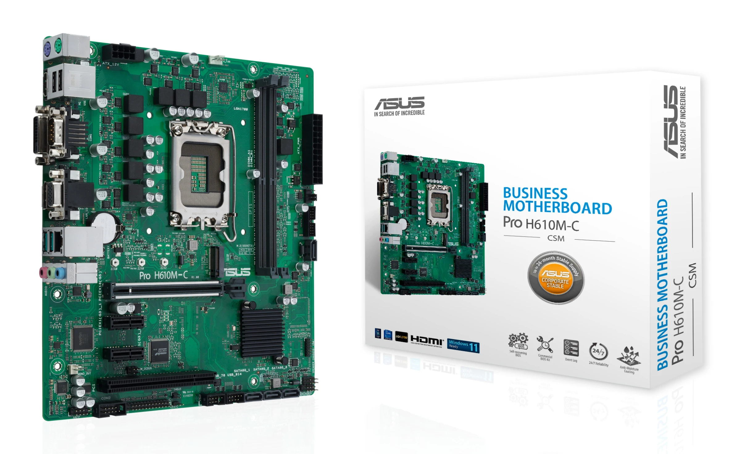 ASUS PRO H610M-C/CSM Motherboard Intel H610 LGA 1700 Micro ATX DDR5