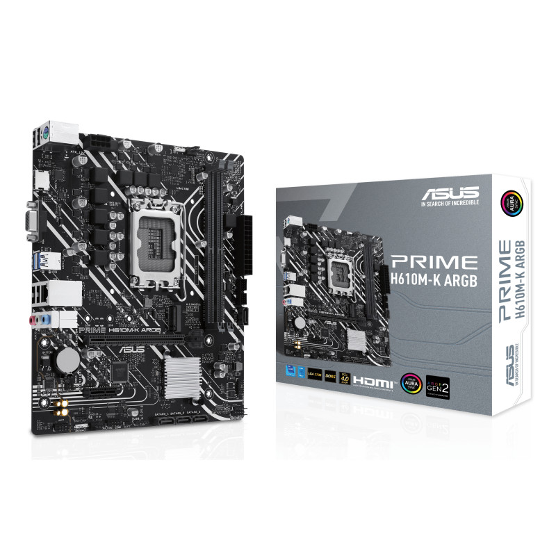ASUS PRIME H610M-K ARGB Motherboard Intel H610 LGA 1700 Micro ATX DDR5