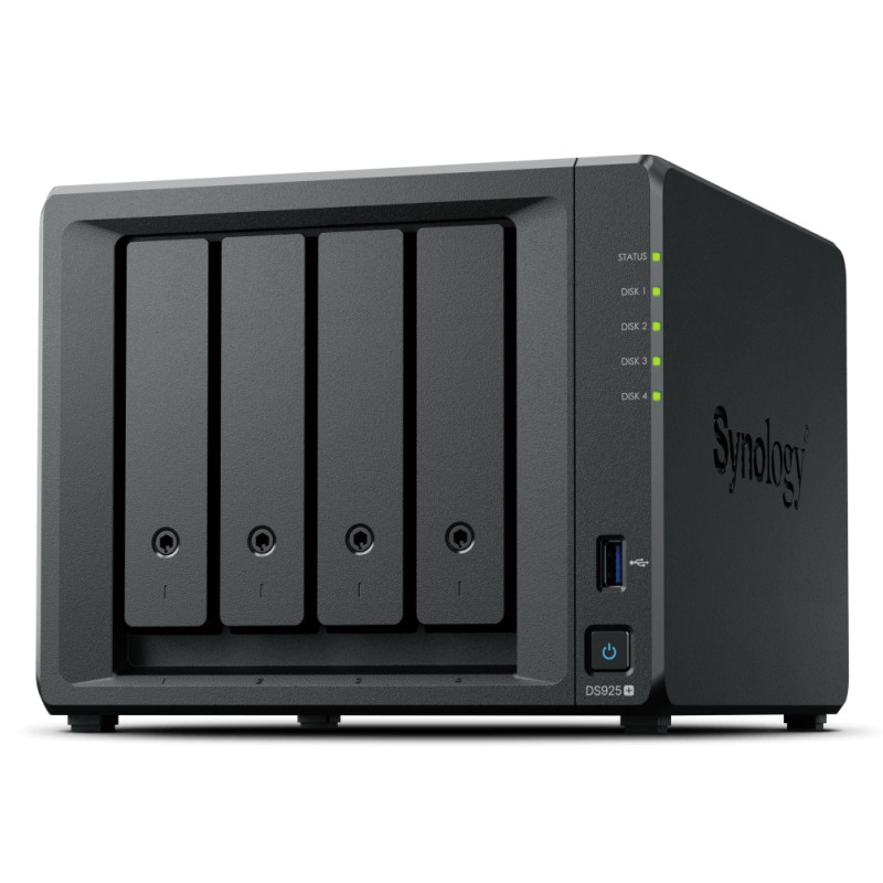 Synology DiskStation DS925+ 4-Bay NAS AMD Ryzen V1500B 4GB Dual 2.5GbE M.2 USB Diskless